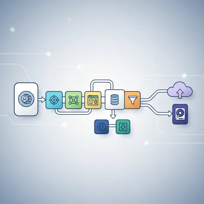 A flowchart or infographic depicting a clear, sequential process of finding competitor backlinks, starting with identifying competitors and ending wit