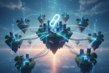 Close-up of a laptop screen displaying a blog post titled 'The Ultimate Guide to Link Building Strategies' with relevant icons and text, representing a link building blog.